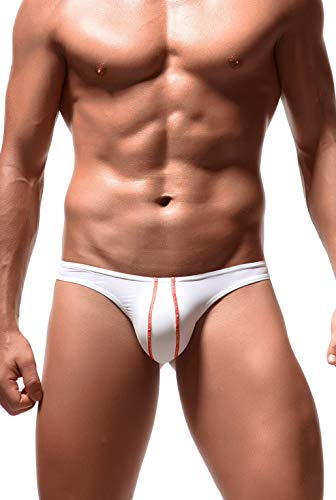 Newsywell Herren Eisseide Tanga Bikinis Micro Ice Silk Männer String Niedrige Taille Slips 1-Packung Unterwäsche Weiß XX-Large von Newsywell