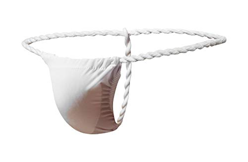 Newsywell Herren Eisseide Tanga Bikinis String Fashion Male Elastische Niedrige Taille Briefs Pouch 1-Packung Unterwäsche Weiß Groß von Newsywell