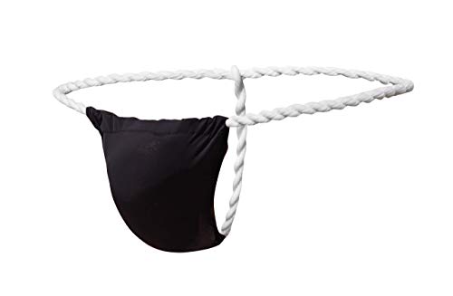 Newsywell Herren Eisseide Tanga Bikinis String Niedrige Taille Elastische Männer Stretchy Slips 1-Packung Unterwäsche Schwarz X-Large von Newsywell