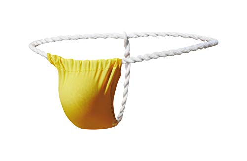 Newsywell Herren Eisseide Tanga Pouch Bikinis Micro Ice Silk Low Rise Elastische Stretch Slips Unterwäsche Gelb Mittel von Newsywell