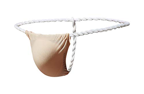 Newsywell Herren Eisseide Tangas Atmungsaktiv G-String T-Rücken Männer Low Rise Unterhosen Bikini Unterwäsche Fleischfarben XX-Large von Newsywell