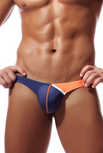 Newsywell Herren Eisseide Tangas Atmungsaktiv G-String T-Rücken Männer Low Rise Unterhosen Bikini Unterwäsche Lilablau XX-Large von Newsywell