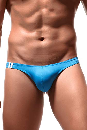Newsywell Herren Elastan Bikini Tanga Niedrige Taille Briefs Pouch Atmungsaktiv Unterwäsche Blau XX-Large von Newsywell