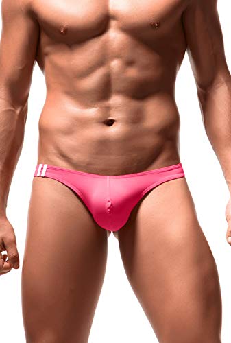 Newsywell Herren Elastan Tanga Bikinis Mode Micro Low Rise Elastische Bulge Slips Männer Unterwäsche Pink Mittel von Newsywell