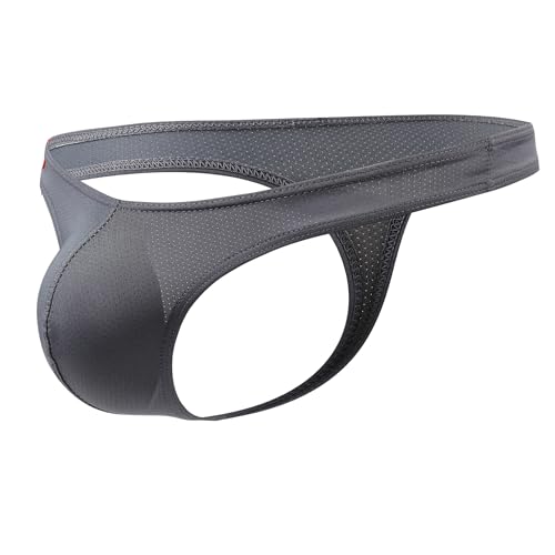 Newsywell Herren G String Bikinis Tanga Low Rise Minimalist Elastische Pouch Briefs Unterwäsche Grau XX-Large von Newsywell