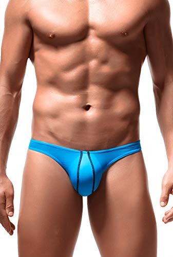 Newsywell Herren G String Tangas Pouch Atmungsaktiv Für Herren String Unterhosen Low Rise Bikini Unterwäsche blau Mittel von Newsywell