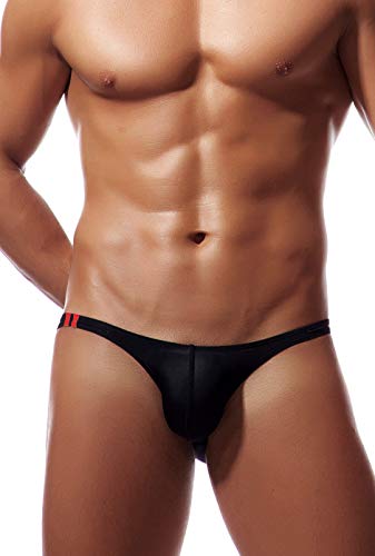 Newsywell Herren Micro Eisseide Bikini Male Ice Silk Bikinis Elastische Niedrige Taille Briefs Unterwäsche Schwarz XX-Large von Newsywell