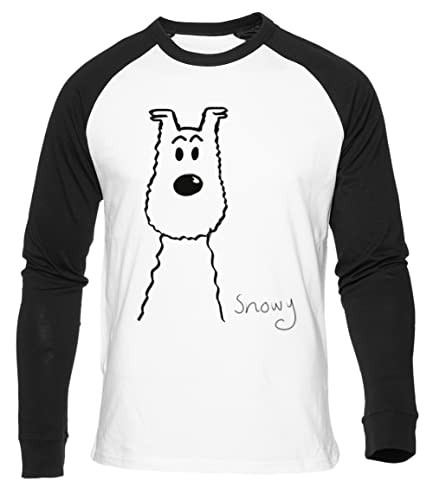 Astronauten-Retro-Karikatur Unisex Weißes Baseball-T-Shirt Schwarz Langarm von Newtee