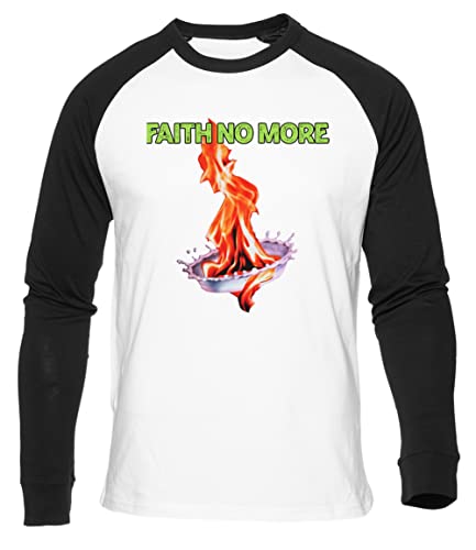 Graphic Faith Arts No More Love Rock Band Unisex Weißes Baseball-T-Shirt Schwarz Langarm von Newtee