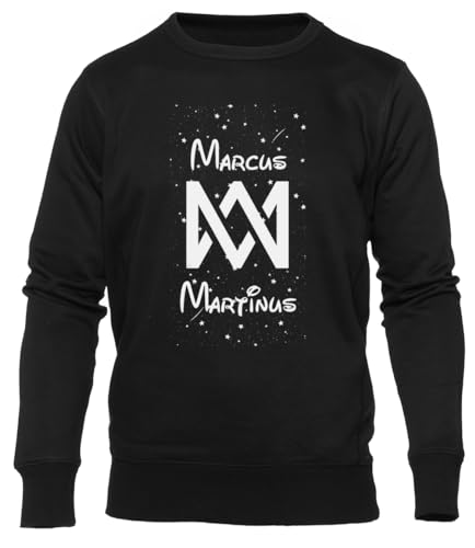 Newtee Marcus Und Martinus-Logo Grauer Graues Schwarzes Unisex-Sweatshirt Mit Rundhalsausschnitt von Newtee