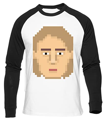 Papa Freyr Unisex Weißes Baseball-T-Shirt Schwarz Langarm von Newtee