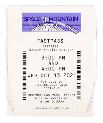 Space Mountain Fastpass October 2021 Beige Sporttasche Wiederverwendbare Sporttasche Aus Baumwolle Mit Kordelzug von Newtee