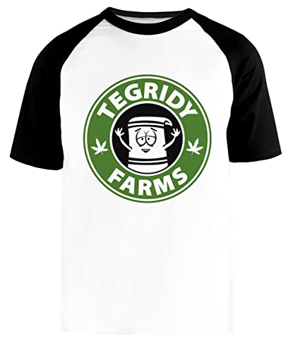 Tegridy Farms Unisex Weißes Baseball-T-Shirt Schwarz Kurzarm von Newtee