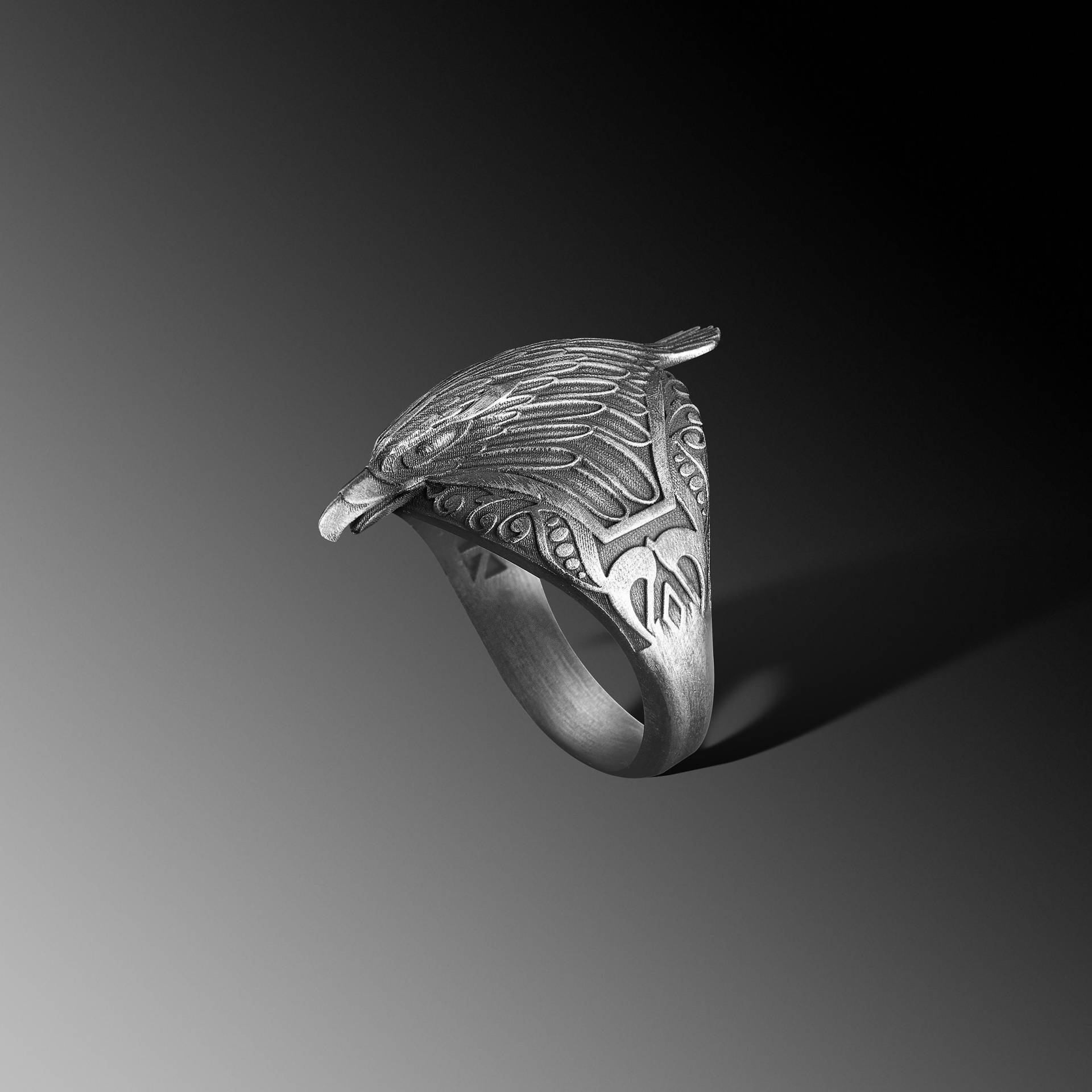 Herren Adler Ring Silber Falkenring Siegelring Ringe Für Mann Falke Silberringe Unikat Geschenk von NewtonJewelry