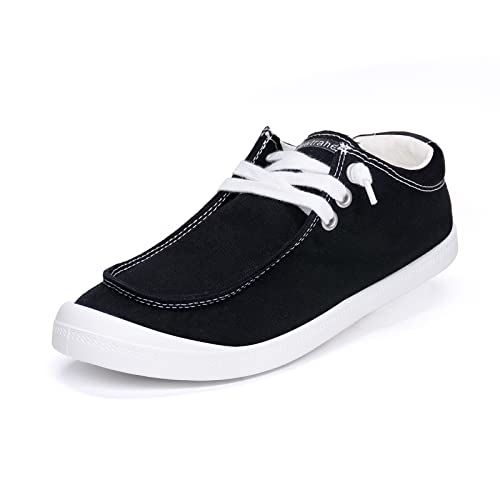 Newtrahe Damen-Sneaker, leicht, aus Segeltuch, Memory-Schaum, bequeme flache Schuhe für Tennis, Athletik, Laufen, Fitnessstudio, Schwarz neu, 39.5 EU Newtrahe Damen-Sneaker, leicht, aus Segeltuch, Memory-Schaum, bequeme flache Schuhe für Tennis, Athletik, Laufen, Fitnessstudio, Schwarz neu, 39.5 EU von Newtrahe