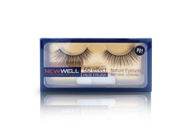 Newwell Bandwimpern 6D Effect Natural False Eyelashes, Set, 2 tlg. von Newwell