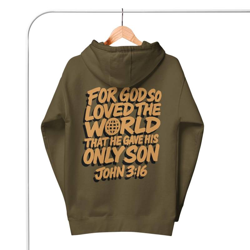 John 316 Hoodie For God So Loved The World Geschenk Für Christen Christlicher Kapuzenpullover - Newzion von Newzionwear