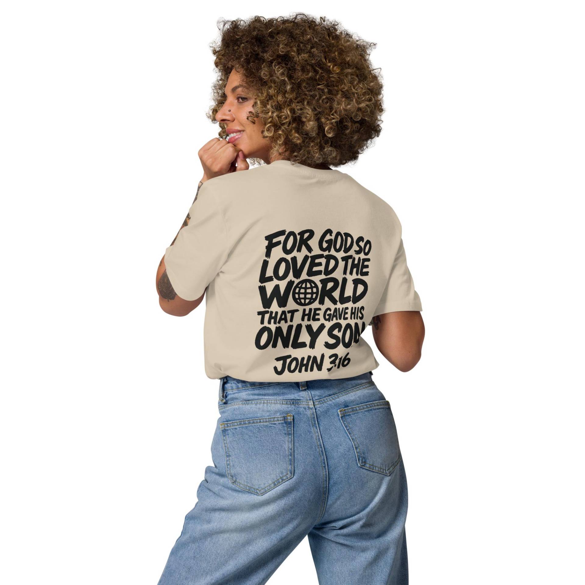 John 316 T-Shirt Christliches Shirt Aus Bio-Baumwolle Faithwear Geschenk Für Christen Newzion Gospel Apparel von Newzionwear