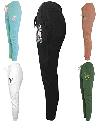 NexGen Outfits Premium Slim Fit Jogginghose für Damen Hochwertige Baumwolle, Stretchmaterial, Stickerei, mit Seiten Tasche, XS S M L XL 2XL von NexGen Outfits