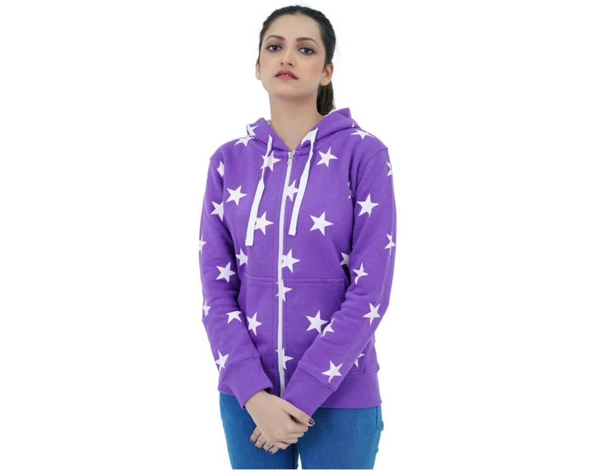 NexGenOutfits Hoodie Damen Fleece Pulli Kapuzenpullover Sweatjacke Lila mit Reißverschluss von NexGenOutfits