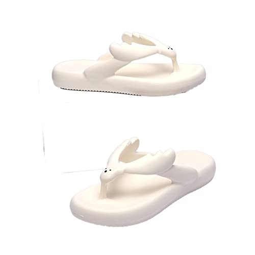 NexaGeniX badeschlappen Mode Persönlichkeit Sommer Sandalen Mode Lässig Dicke Unterseite Strand Strand Clip Füße Flip-Flops Weibliche Externe Hausschuhe badeschuhe(Weiß,38/39) von NexaGeniX