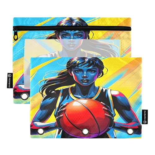 Nexawaveo Dynamisches Federmäppchen-Set für 3-Ringbinder, glatter Reißverschluss mit transparentem PVC-Fenster, Gelb, 2 Stück von Nexawaveo