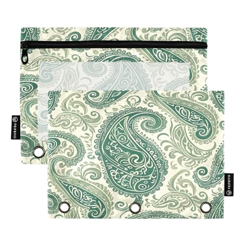 Nexawaveo Federmäppchen-Set mit 3 Ringbüchern, glatter Reißverschluss mit transparentem PVC-Fenster, Bleistiftetui für Schulbedarf, 2 Stück von Nexawaveo