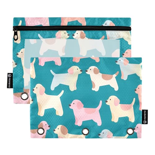 Nexawaveo Federmäppchen für 3-Ringbinder, mit transparentem PVC-Fenster, 2 Stück, mit transparentem PVC-Fenster, für Schulbedarf, 2 Stück von Nexawaveo