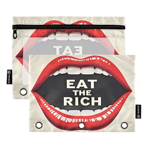 Nexawaveo PopArt Federmäppchen-Set für 3-Ringbinder, glatter Reißverschluss mit transparentem PVC-Fenster, Bleistiftetui für Schulbedarf, Beige, 2 Stück Nexawaveo PopArt Federmäppchen-Set für 3-Ringbinder, glatter Reißverschluss mit transparentem PVC-Fenster, Bleistiftetui für Schulbedarf, Beige, 2 Stück von Nexawaveo