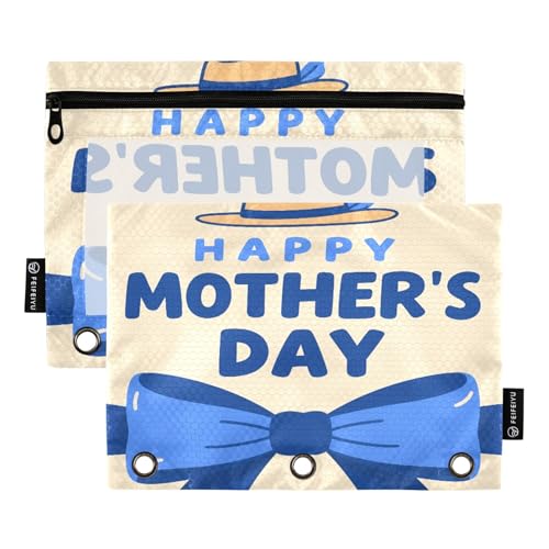 Nexawaveo Stylisches Federmäppchen-Set für 3-Ringbinder, glatter Reißverschluss mit transparentem PVC-Fenster, Bleistiftetui für Schulbedarf, Beige, 2 Stück von Nexawaveo