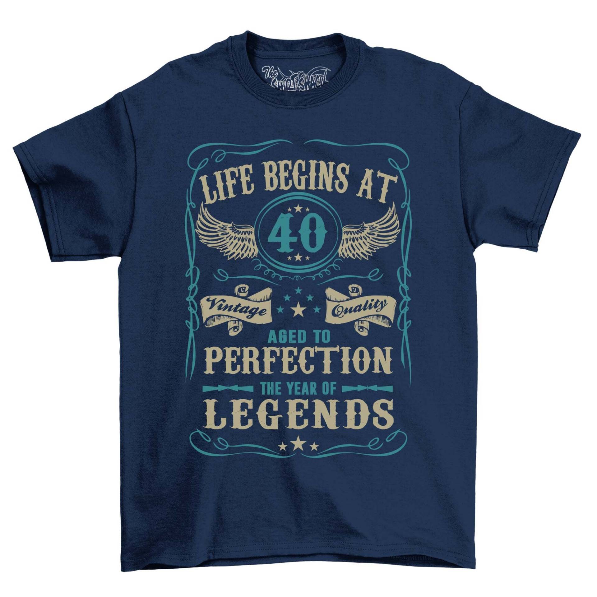 Life Begins At 40 Aged To Perfection T Shirt Herren 40. Geburtstag T-Shirt Novelty Top 2023 von NexgenClothing