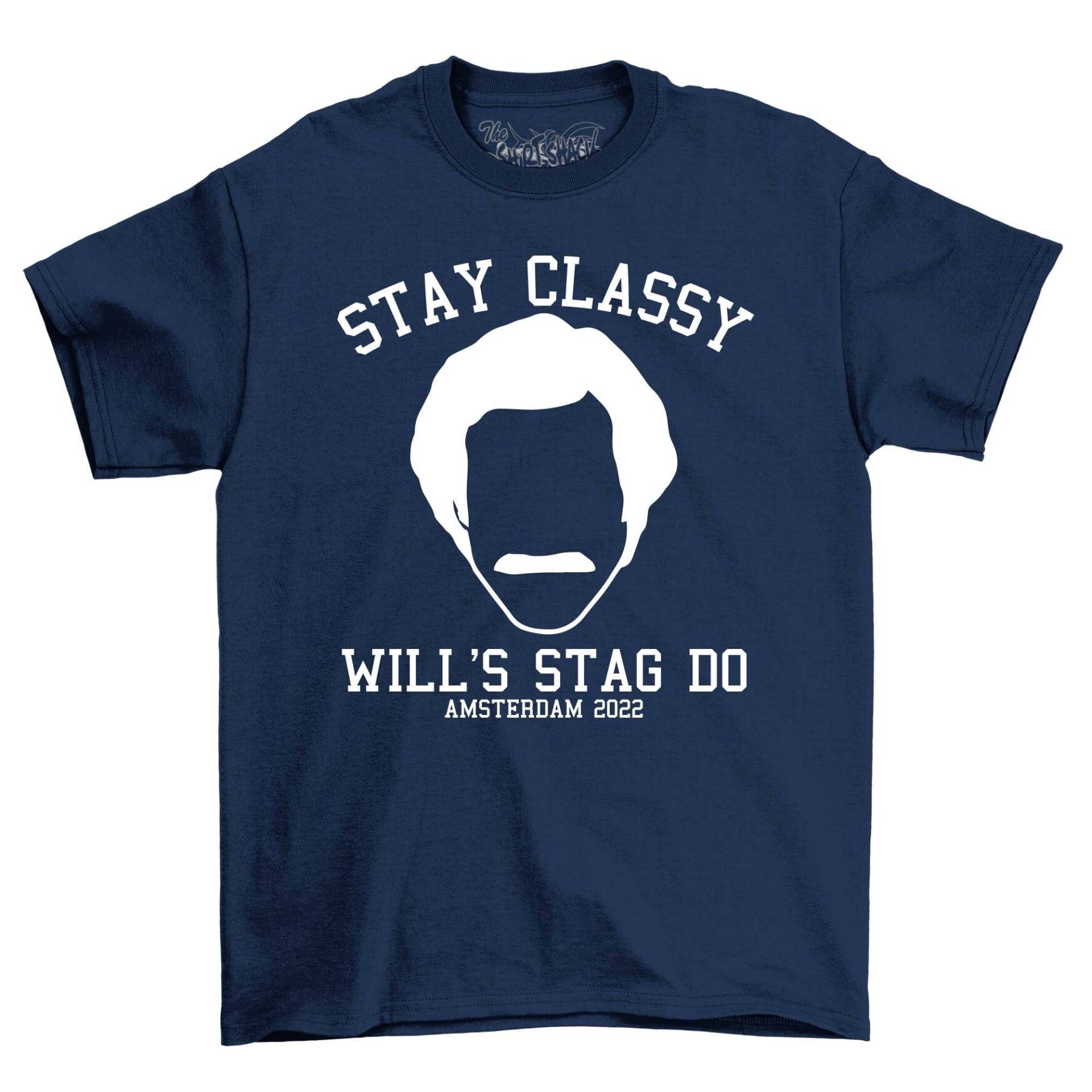 Personalisiertes Hirsch T Shirt Für Männer | Benutzerdefiniertes Stay Classy Hirsch T-Shirt Hochzeitsgeschenk Bräutigam Herren Urlaub T-Shirts von NexgenClothing