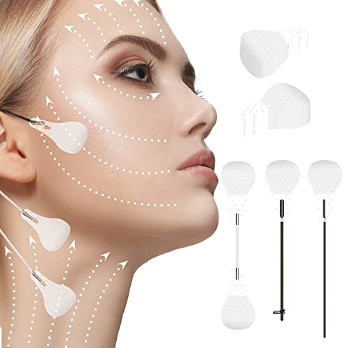 60 Stück Face lifting Tapes Gesicht, Lift Gesicht Aufkleber, V-Form Facelifting Klebeband, Unsichtbare Dünne Gesicht Aufkleber, Hals- und Augenlifting-Kit für das Anti-Aging der Frau von Nexolla