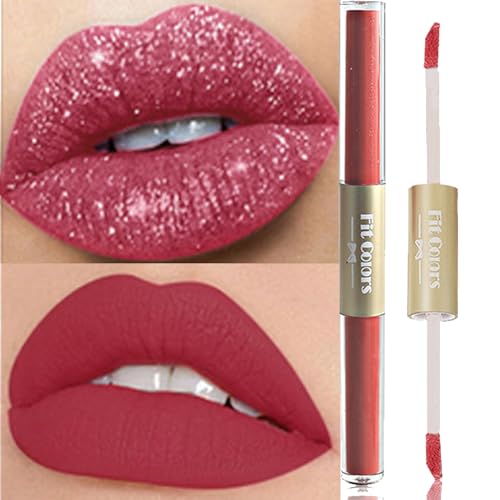 Metal Lip Color Diamond Schimmernder Glitzer-Lipgloss Glitter Schimmer Lippenstift Glitter Lip Gloss High Pigment Long Lasting Nonstick Lip Glaze Makeup für Frauen und Mädchen,04 von Nexolla