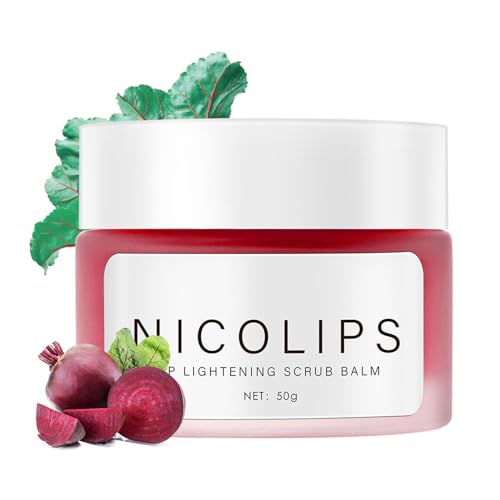 Lippenpeeling mit Peeling, Lip Balm Lippenbehandlung über Nacht, Aufhellende Lippen-Peeling-Creme, Lippenschlafmaske, Lipscrub mit Nährendem Rote Beete gegen Trockene, Spröde Lippen von Nexolla