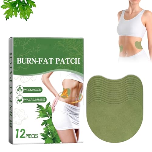 12 Stück Körper Schlankheitspflaster, Wermut Fettverbrennungs Bauch Schlankheitspflaster, Wermutöl Absorbierendes Pflaster, Bauchpflaster Zum Abnehmen und Formen von Taille, Bauch und Gesäß Slim Patch von Nexolla