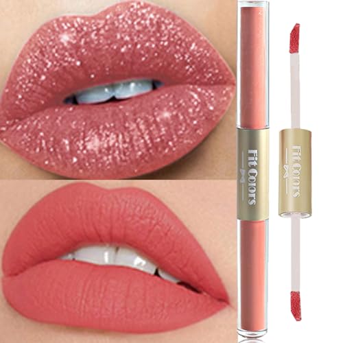 Metal Lip Color Diamond Schimmernder Glitzer-Lipgloss Glitter Schimmer Lippenstift Glitter Lip Gloss High Pigment Long Lasting Nonstick Lip Glaze Makeup für Frauen und Mädchen,02 von Nexolla