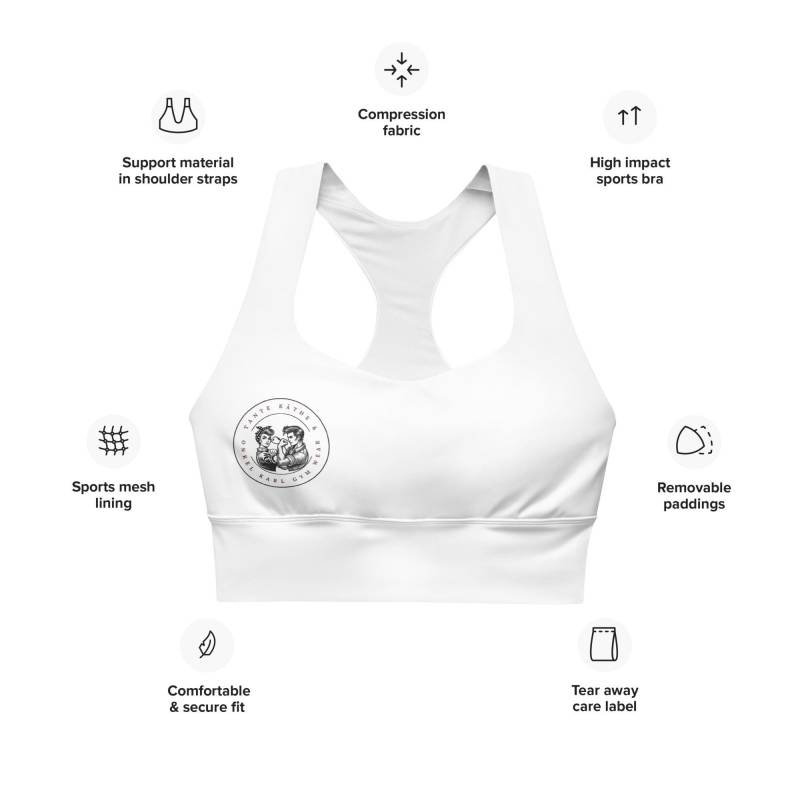 Recycelter Longline-Sport-Bh Mit Allover-Druck von NexoraOnline