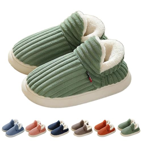 Hausschuhe Winter, Warm Plüsch Slipper Memory Foam Schlappen Plüsch Leicht Kuschelig Filzpantoffeln Hausschuh Warmfutter Damen Hausschuhe Winter (Green,40) von Nexoria