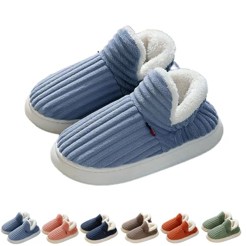 Hausschuhe Winter, Warm Plüsch Slipper Memory Foam Schlappen Plüsch Leicht Kuschelig Filzpantoffeln Hausschuh Warmfutter Damen Hausschuhe Winter (Grey,35) von Nexoria