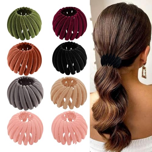 Vogelnest Haarspange, 4 Stück Haarspangen Damen Pferdeschwanz Halter Vogelnest-Haarspangen Haar Accessoires Haarschmuck Haarknoten Clip für Mädchen Damen (AB) von Nexoria
