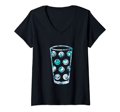 Damen Dubbeglas Riesling Pfalz Weinfest Pälzer Schorle pfälzer T-Shirt mit V-Ausschnitt von Next Karma Dubbeglas Schorle Pfalz