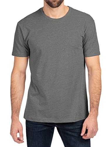 Next Level Apparel Herren T-Shirt Dark Heather Grey M Crew-Neck Short Sleeve Relaxed Fit Cotton Blend T-Shirt von Pliuegy