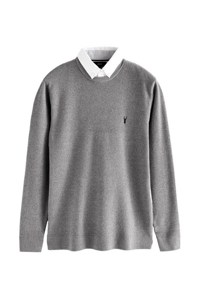 Next 2-in-1-Pullover Oxford-Pullover mit angedeutetem Hemd (1-tlg) von Next
