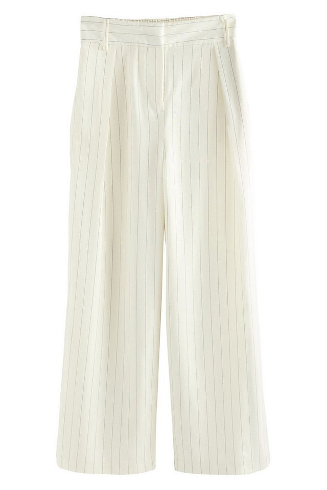 Next Anzughose Gestreifte Hose mit weitem Bein, Kurzgröße (1-tlg) von Next