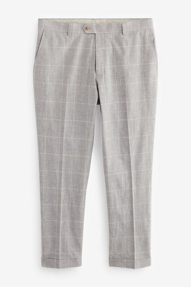 Next Anzughose Karierte Anzughose aus Leinenmix (1-tlg) von Next