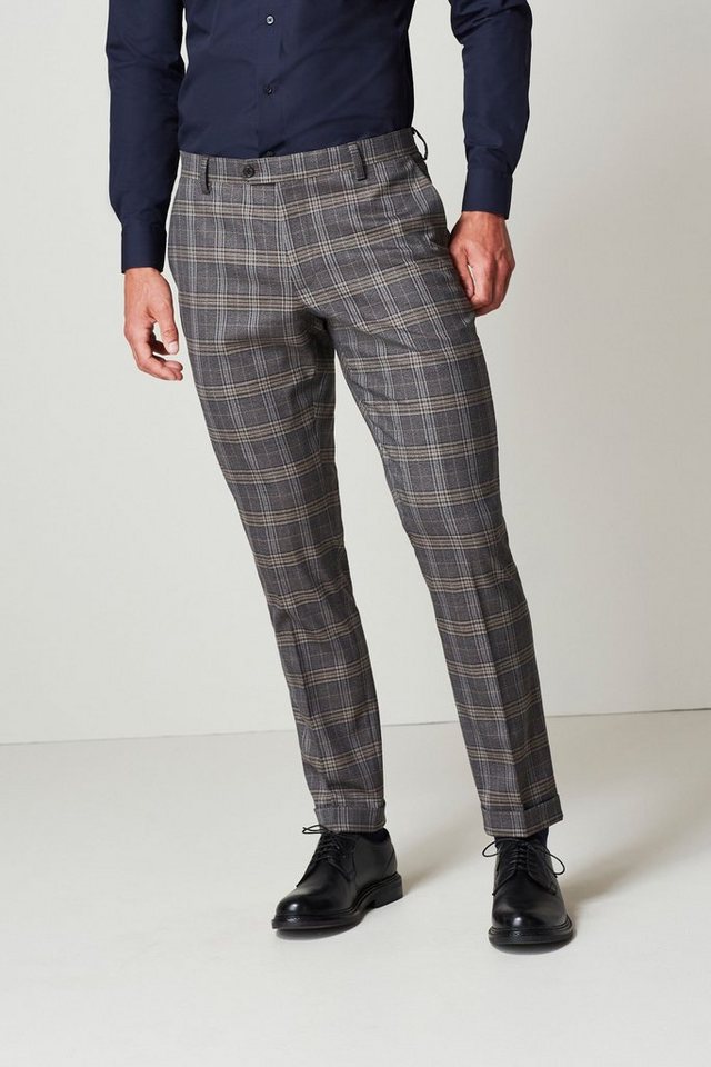 Next Anzughose Karierter Anzug mit Besatz: Slim Fit Hose (1-tlg) von Next