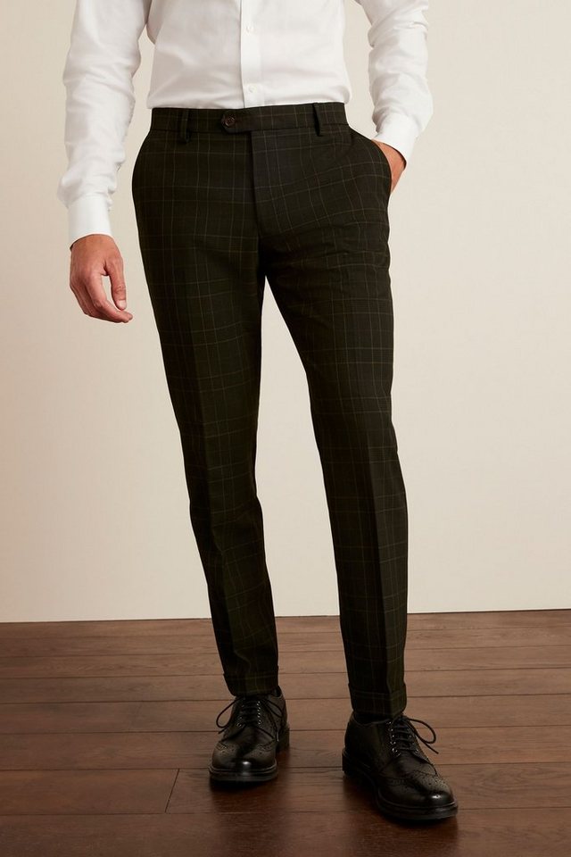 Next Anzughose Karierter Anzug mit Besatz: Slim Fit Hose (1-tlg) von Next