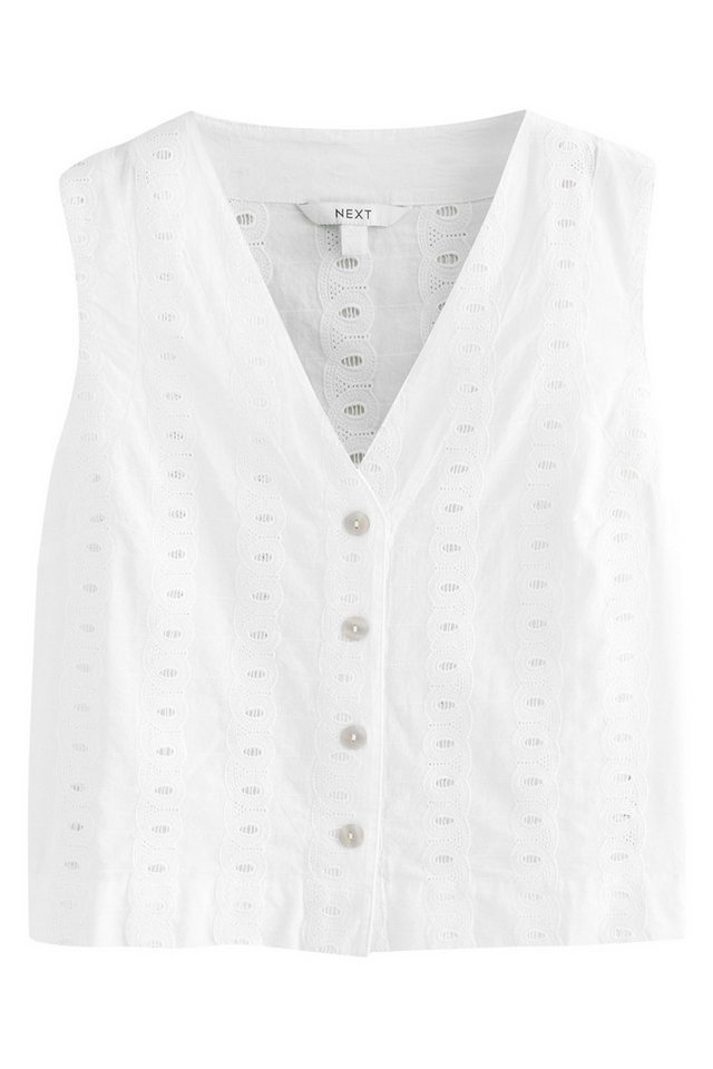Next Anzugweste Weste mit Knopfleiste und Lochstickerei (1-tlg) von Next