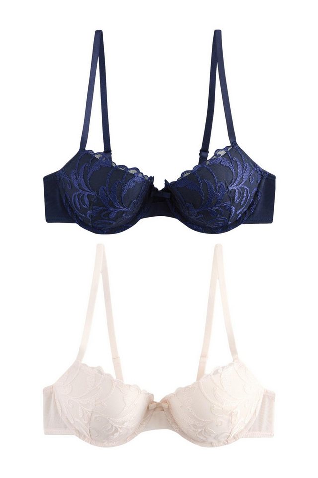 Next Balconette-BH 2er-Pack Bestickte Push-up-Balconette-BHs, A-E (2-tlg) von Next